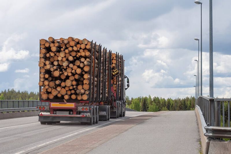 A truck driving on a road.